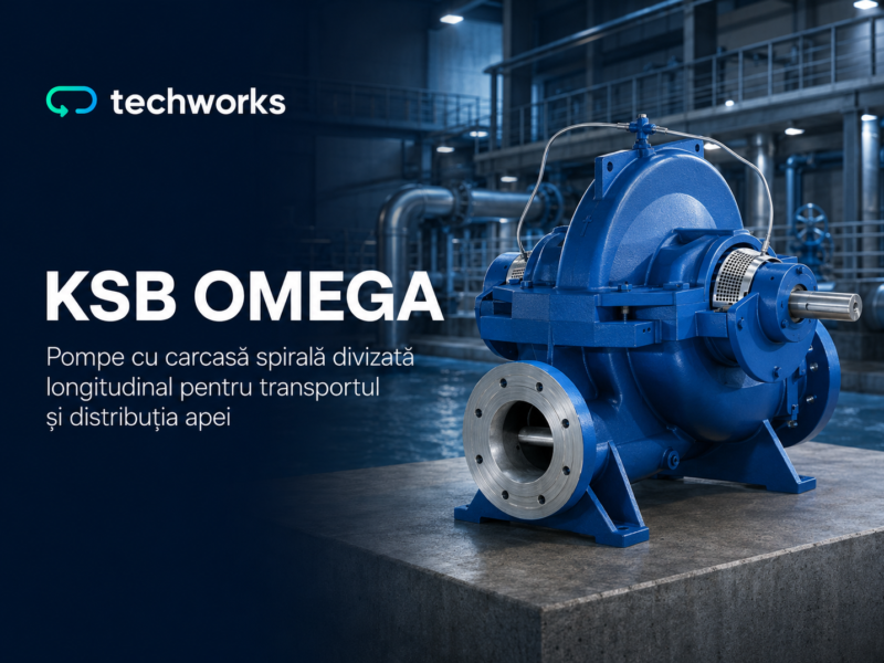 Pompă industrială KSB Omega cu carcasă divizată pentru transportul apei